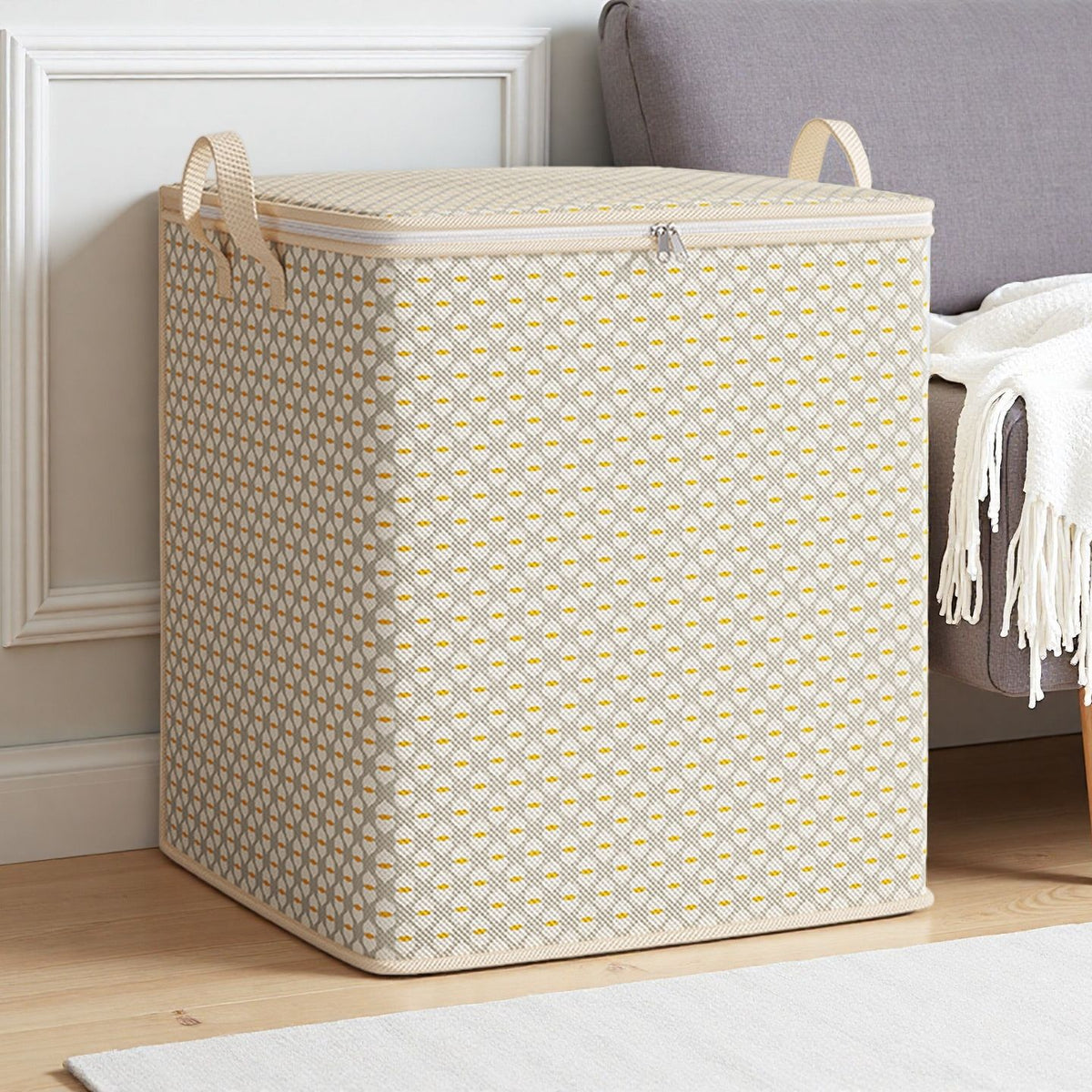 Jumbo Bedroom Storage Bag Organizer Box for Home Clothes, Gray Corrugated Packing Bag Factory Wholesale - image 3