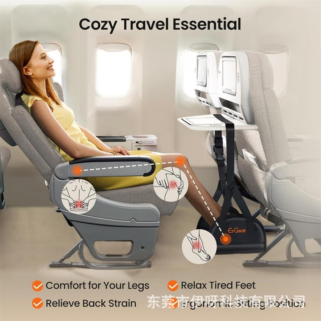 Travel Foot Rest Hammock Desk Hanging Foot Outdoor Foot Rest Hammock Portable Aircraft Hammock High-Speed Rail Seat Foot Rest - image 3