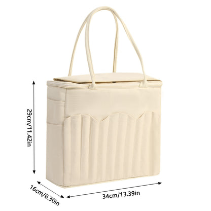 Cross-Border Canvas Wool Knitting Tool Storage Bag Outdoor Travel Large-Capacity Crochet Accessories Storage Bag Handbag - image 5