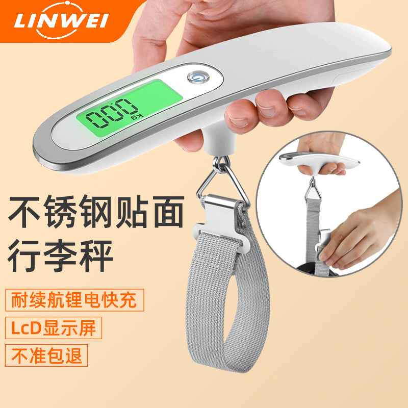 Stainless Steel Portable Electronic Scale 50kg Convenient High-Precision Household Express Scale Small Luggage Travel Scale - image 1