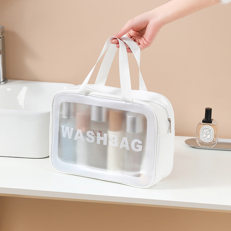 Travel Cosmetics Bag Satchel Cosmetics Cosmetics Bag Ins Style Large Capacity Waterproof Toiletry Bag Satchel for Bathing Out - image 3