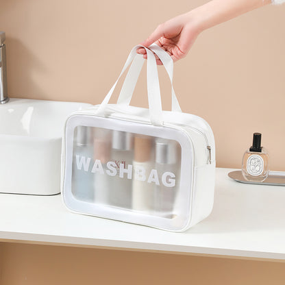 Travel Cosmetics Bag Satchel Cosmetics Cosmetics Bag Ins Style Large Capacity Waterproof Toiletry Bag Satchel for Bathing Out - image 3