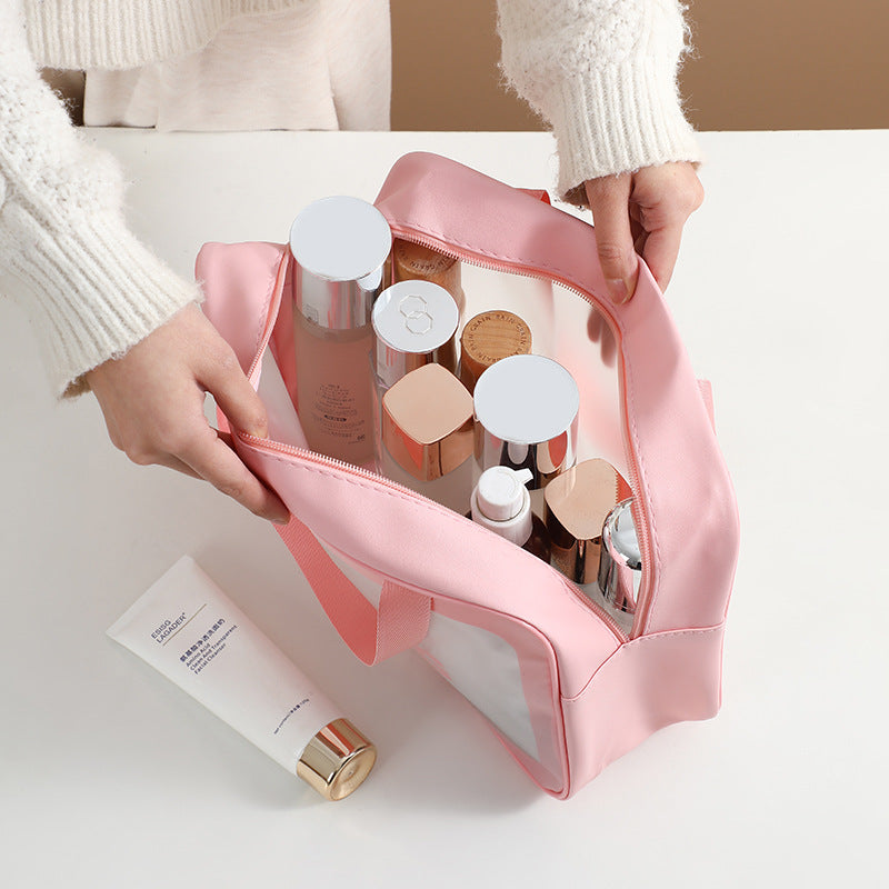 Travel Cosmetics Bag Satchel Cosmetics Cosmetics Bag Ins Style Large Capacity Waterproof Toiletry Bag Satchel for Bathing Out - image 4