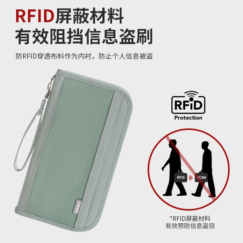 Travel Document Bag, Boarding Passport Storage Bag, Ticket Holder, Bank Card Anti-Theft Card Swiping Bag, Large Capacity Wallet, Waterproof - image 3