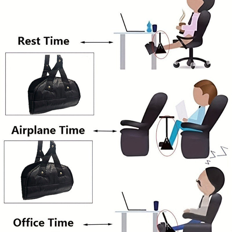 New Long-Distance Travel Airplane Foot Rest Hammock Portable Leisure under Table Hammock Multi-Functional Office Sleeping Foot Rest - image 3
