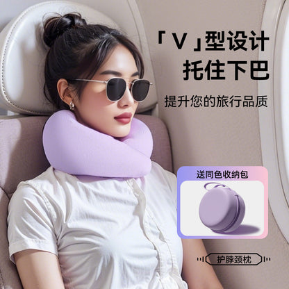 Travel U-Shaped Pillow Neck Pillow Neck Pillow Memory Foam Airplane Neck Pillow Office Nap Travel U-Shaped Pillow Portable - image 3