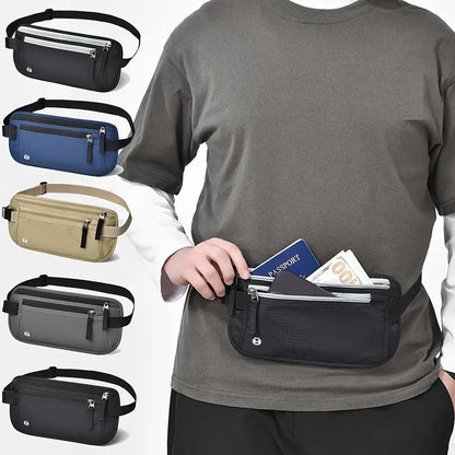 Anti-Theft European Travel Passport Document Bag, Personal Invisible Waterproof Coin Mobile Phone Waist Bag, Document Storage Bag - image 1