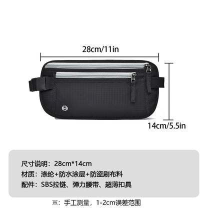 Anti-Theft European Travel Passport Document Bag, Personal Invisible Waterproof Coin Mobile Phone Waist Bag, Document Storage Bag - image 2