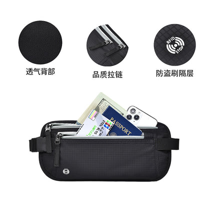 Anti-Theft European Travel Passport Document Bag, Personal Invisible Waterproof Coin Mobile Phone Waist Bag, Document Storage Bag - image 3