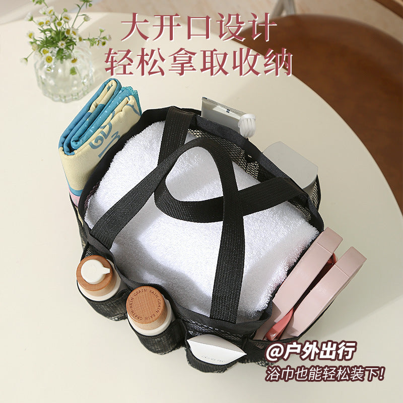 New Beach Bag Large Capacity Mesh Beach Bag Shoulder Portable Toiletry Bag Travel Hollow Mesh Storage Bag - image 2