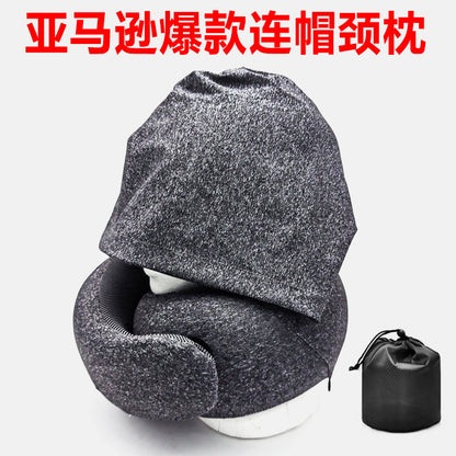 Amazon's Popular U-Shaped Pillow Hooded Memory Foam Neck Nap Airplane Neck Pillow Can Be Stored as a Travel Pillow - image 1