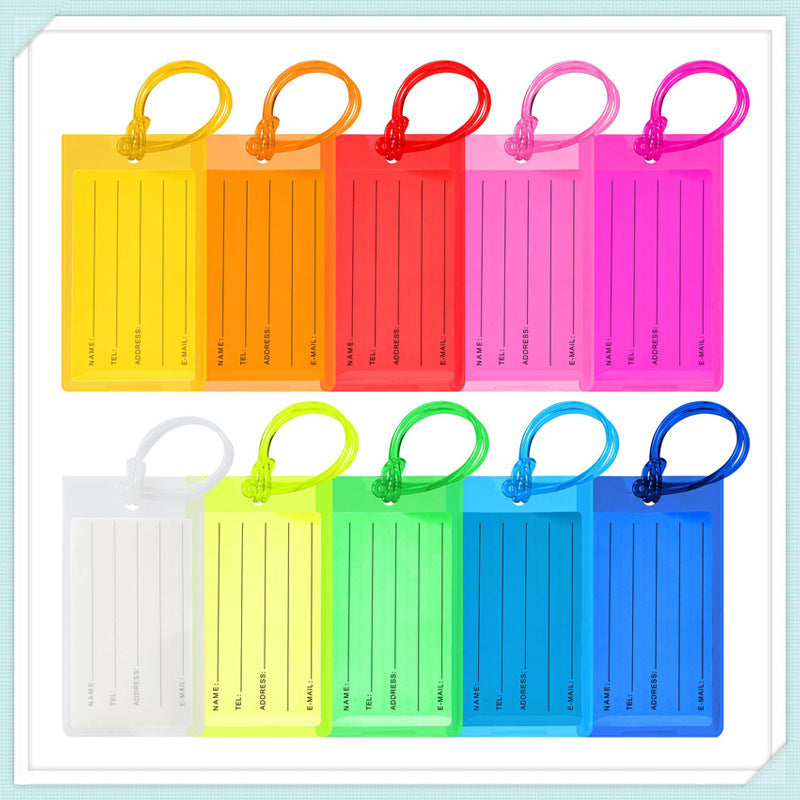 Cross-Border Colorful Pvc Luggage Tag Suitcase Checked Anti-Lost Name Tag Label Hanging Tag Logistics Identification Boarding Pass - image 3
