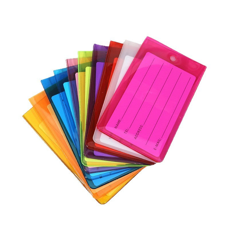 Cross-Border Colorful Pvc Luggage Tag Suitcase Checked Anti-Lost Name Tag Label Hanging Tag Logistics Identification Boarding Pass - image 5