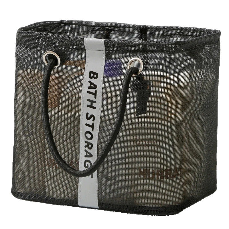 Mesh Drain Storage Basket, Foldable and Breathable Travel Toiletries Storage Basket, Large Capacity Portable Swimming Drain Basket - image 5