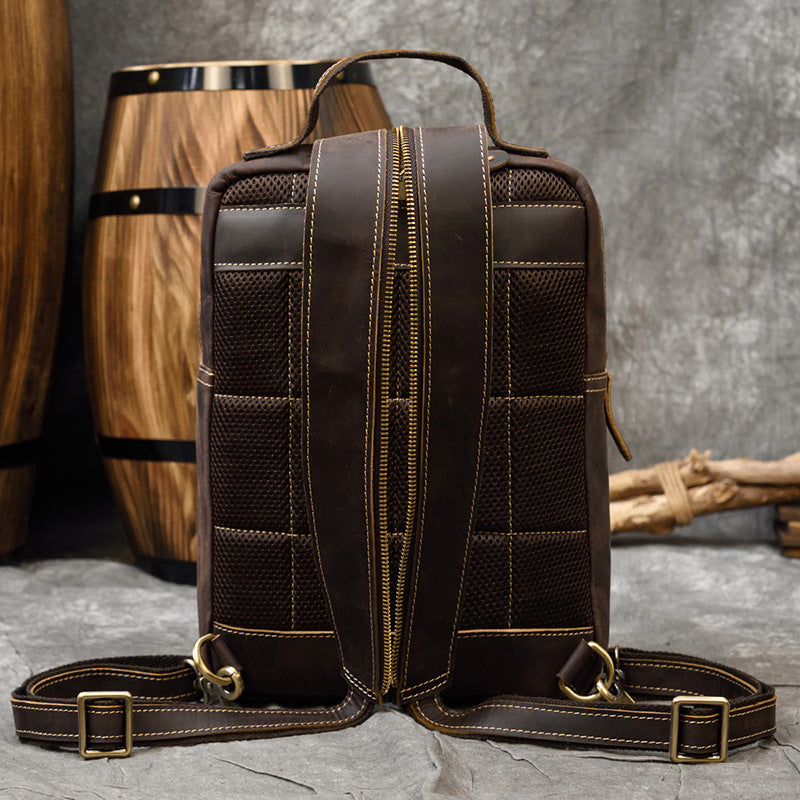 Crazy Horse Retro Leather Travel Backpack