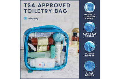 TSA Approved Clear Toiletry Bag - Quart Size 3-1-1 Liquids Toiletries