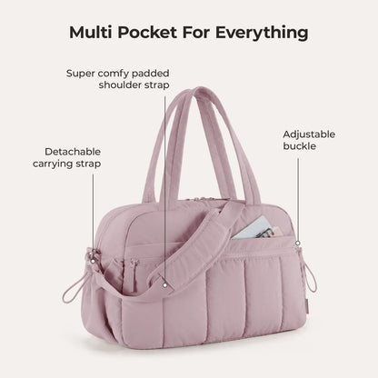 Puffy Water-Resistant Gym & Travel Duffle Bag
