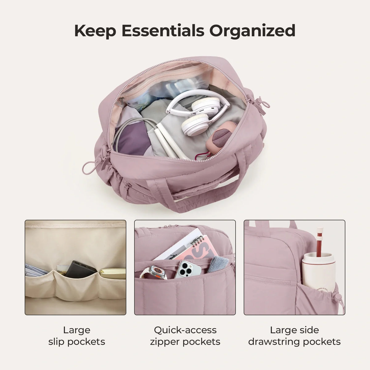 Puffy Water-Resistant Gym & Travel Duffle Bag