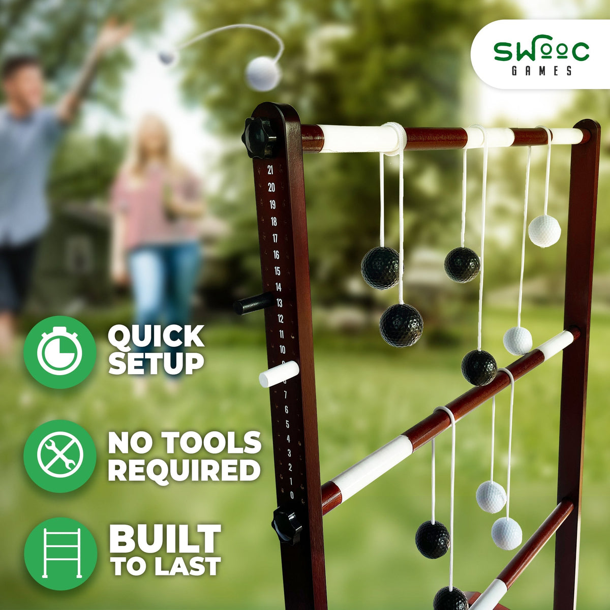 Wooden Ladder Ball Game Set