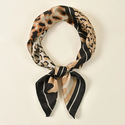 Leopard Print Square Scarf; Elegant, Versatile & Effortlessly Stylish