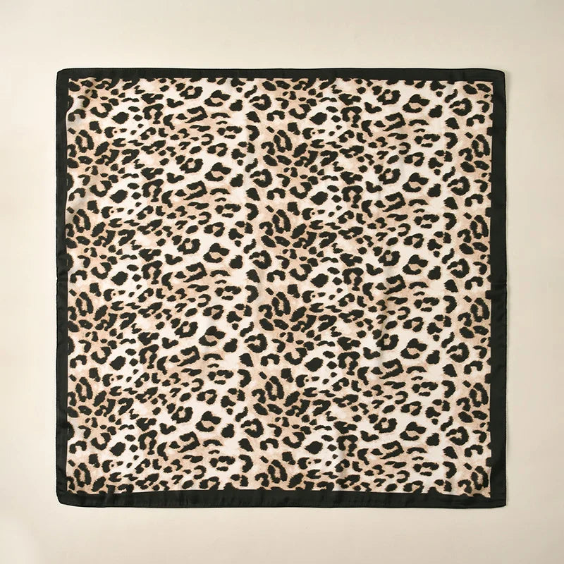 Leopard Print Square Scarf; Elegant, Versatile & Effortlessly Stylish