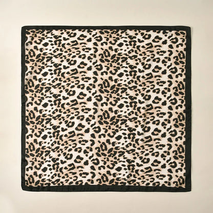 Leopard Print Square Scarf; Elegant, Versatile & Effortlessly Stylish
