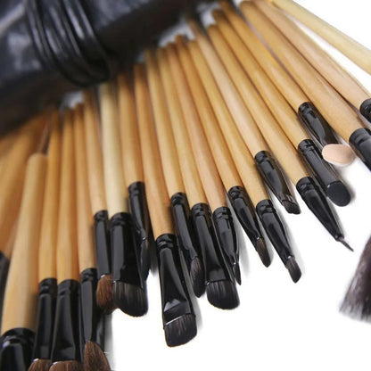24-Piece Professional Makeup Brush Set with Travel Case