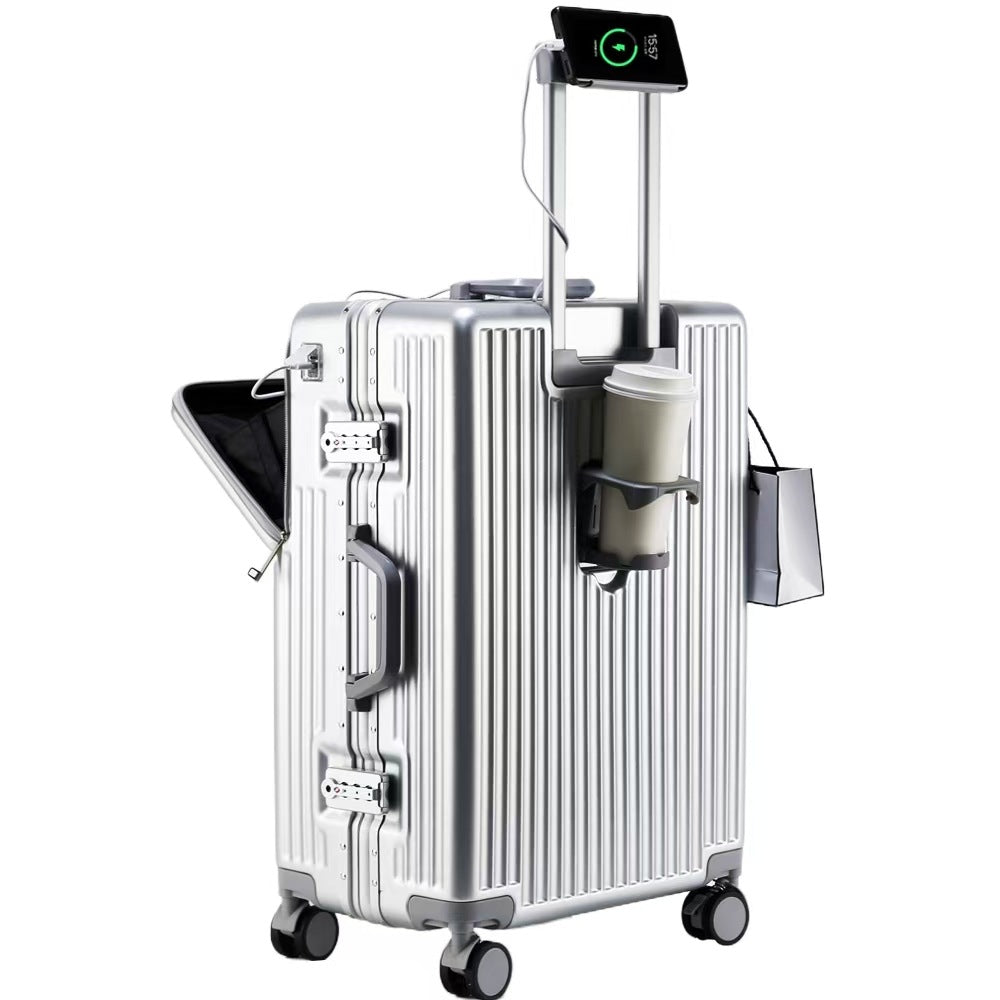 Suitcase Travel Luggage Trolley Front-Opening Large Capacity Aluminum Frame…