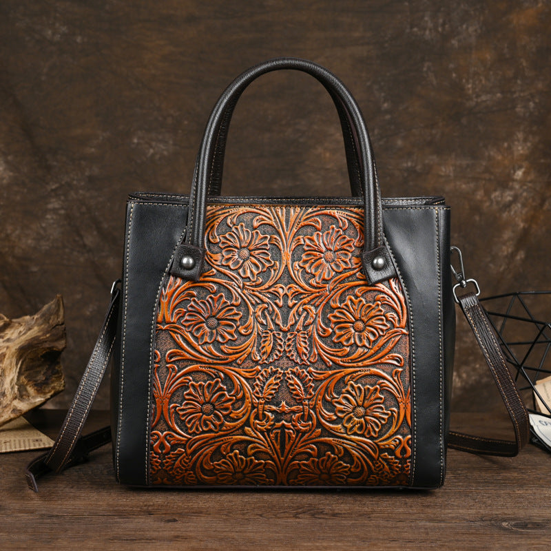 Full-Grain Leather Travel Tote Bag