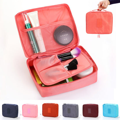 Waterproof Travel Makeup Bag | Portable Toiletry Organizer with Multi-Pocket Divider