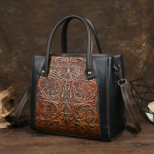 Full-Grain Leather Travel Tote Bag