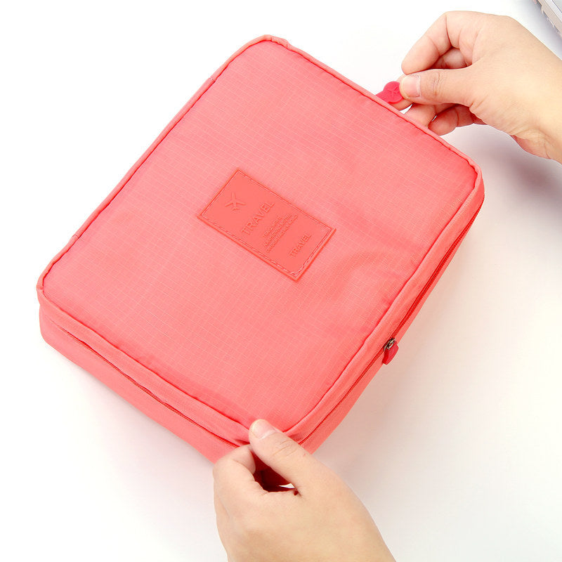 Waterproof Travel Makeup Bag | Portable Toiletry Organizer with Multi-Pocket Divider