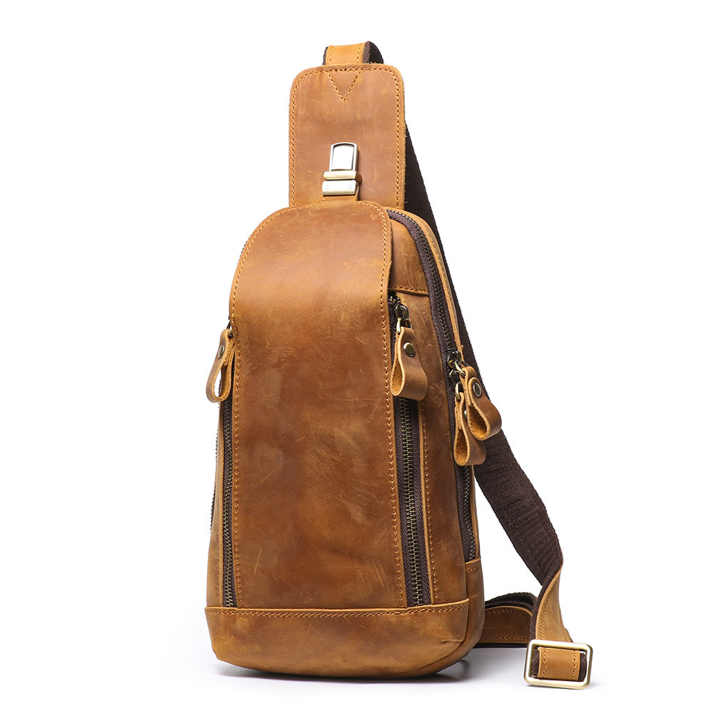 Crazy Horse Leather Travel Crossbody Bag