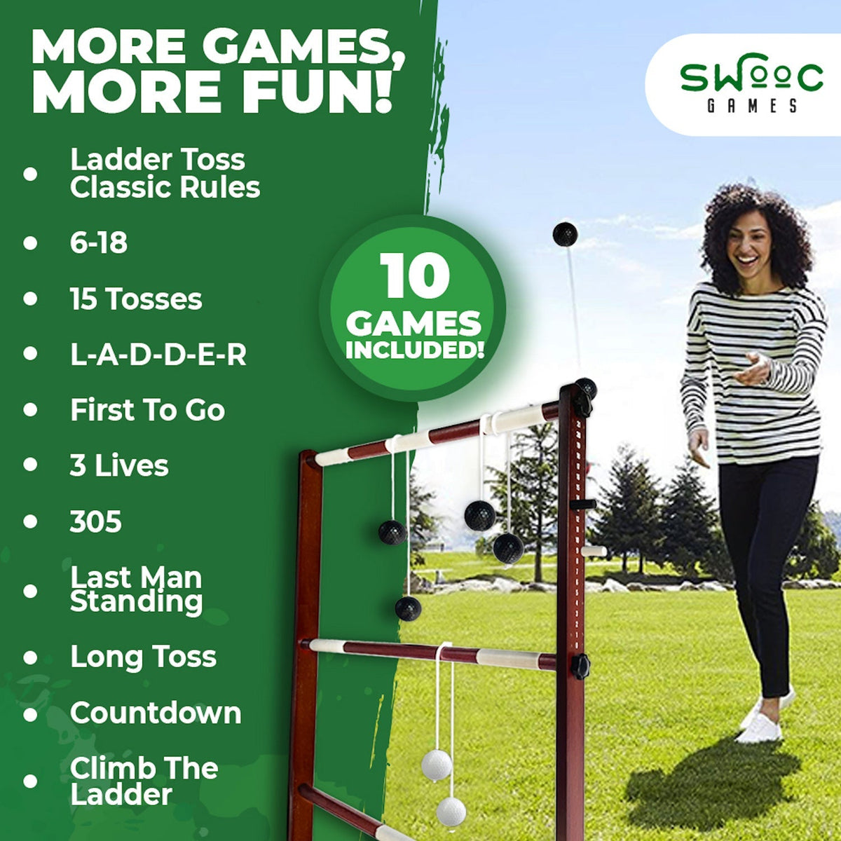 Wooden Ladder Ball Game Set