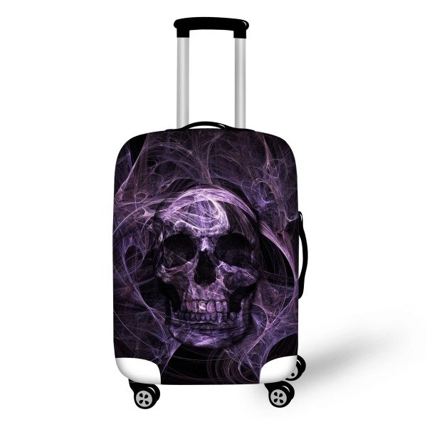 Hight Men Travel Luggage Cover Cool Skull Luggage Suitcase Cover Elastic Travel Dust Protective Cover Bag to 18-30 inch Suitcase