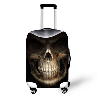 Hight Men Travel Luggage Cover Cool Skull Luggage Suitcase Cover Elastic Travel Dust Protective Cover Bag to 18-30 inch Suitcase