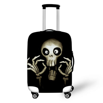 Hight Men Travel Luggage Cover Cool Skull Luggage Suitcase Cover Elastic Travel Dust Protective Cover Bag to 18-30 inch Suitcase