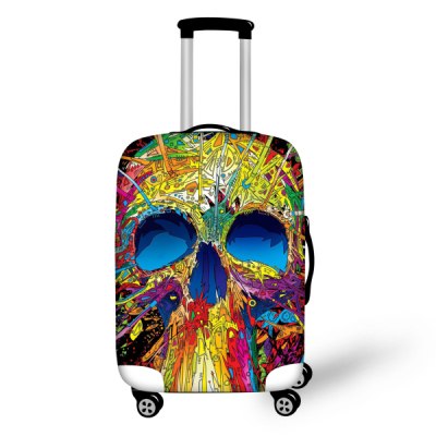 Hight Men Travel Luggage Cover Cool Skull Luggage Suitcase Cover Elastic Travel Dust Protective Cover Bag to 18-30 inch Suitcase