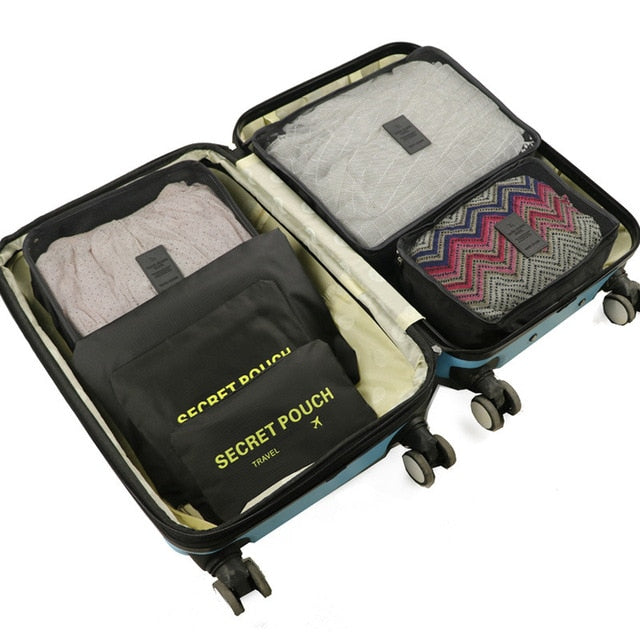 6pcs/set Baggage Travel Organizer Bag Waterproof Project Packing Organizer Travel Bags Clothes Arrange  Travel Accessories Bags