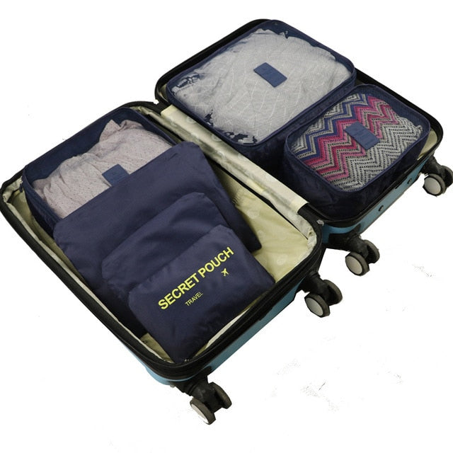 6pcs/set Baggage Travel Organizer Bag Waterproof Project Packing Organizer Travel Bags Clothes Arrange  Travel Accessories Bags