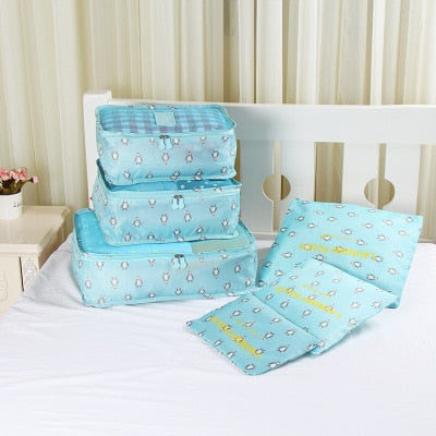 6pcs/set Baggage Travel Organizer Bag Waterproof Project Packing Organizer Travel Bags Clothes Arrange  Travel Accessories Bags