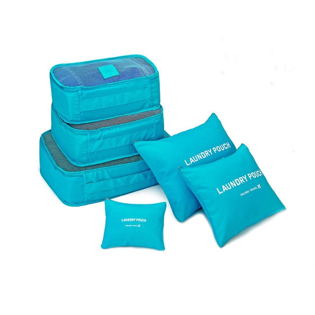 6pcs/set Baggage Travel Organizer Bag Waterproof Project Packing Organizer Travel Bags Clothes Arrange  Travel Accessories Bags