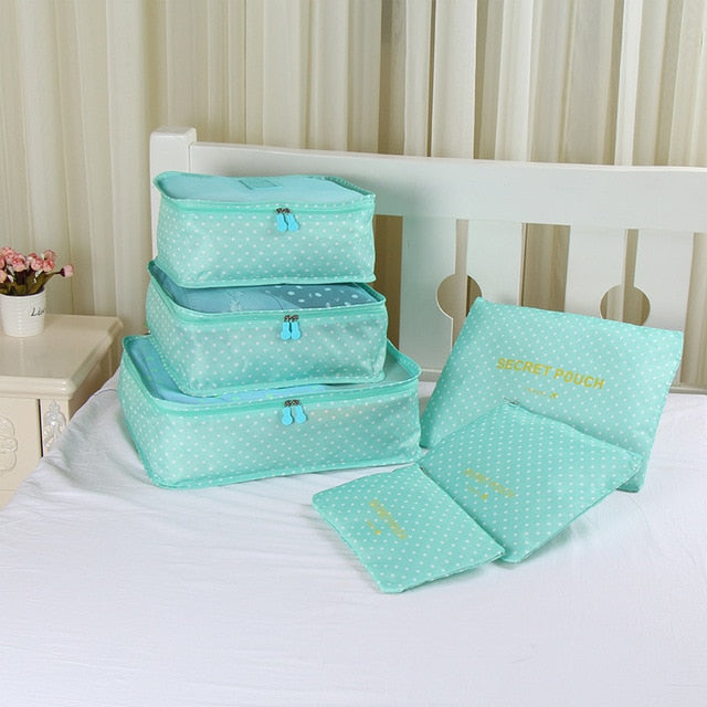 6pcs/set Baggage Travel Organizer Bag Waterproof Project Packing Organizer Travel Bags Clothes Arrange  Travel Accessories Bags
