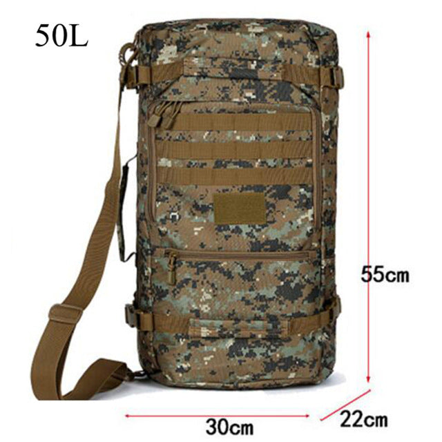 military nylon backpack Men's 60l large capacity camouflage bag