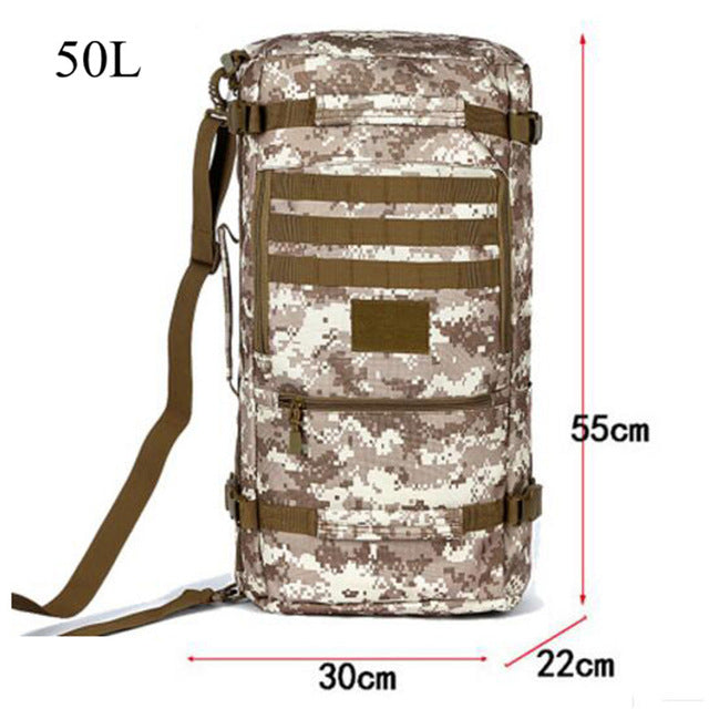 military nylon backpack Men's 60l large capacity camouflage bag
