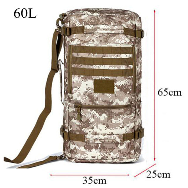 military nylon backpack Men's 60l large capacity camouflage bag