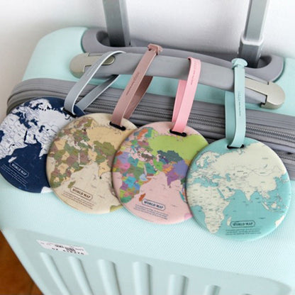 Fashion Map Luggage Tag Women Travel Accessories Silica Gel Suitcase ID Address Holder Baggage Boarding Tag Portable Label