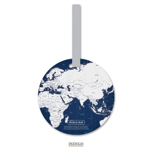 Fashion Map Luggage Tag Women Travel Accessories Silica Gel Suitcase ID Address Holder Baggage Boarding Tag Portable Label