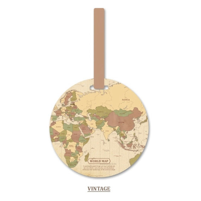 Fashion Map Luggage Tag Women Travel Accessories Silica Gel Suitcase ID Address Holder Baggage Boarding Tag Portable Label