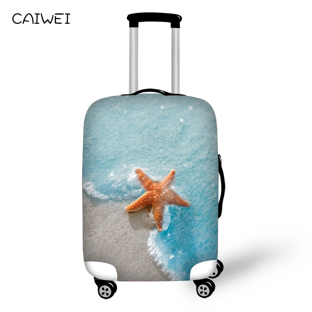 Travel Accessories Suitcase Protective Covers Elasticity Beach Starfish Luggage Covers for 18-30 Inch Thickest Suitcase Cover